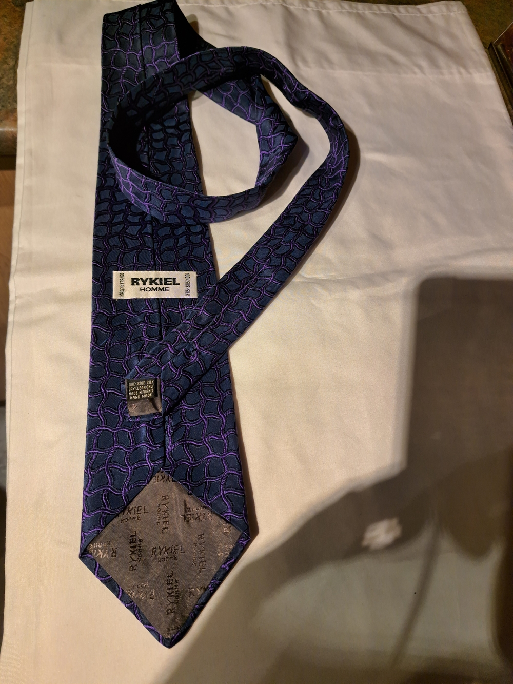 Sonia Rykiel Paris Purple Geometric Silk Tie